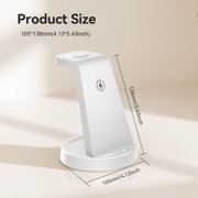 Charging Station, 18W Wireless Charger Compatible with iPhone 17 16 15 14 13 12, Wireless Phone Charger for Airpods 4 3 2 Pro, for iWatch Series, Charging Station for Multiple Devices, White