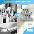 thumbnail image 3 of Shuntong Premium Shower Caddy, Adhesive Bathroom Shower Organizer and Storage, No Drill Shower Shelves for Inside Shower, Rustproof Shower Storage Rack 3 Pack Gold, 3 of 7