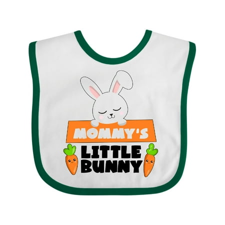 

Inktastic Mommy s Little Bunny Cute White Rabbit with Carrots Gift Baby Boy or Baby Girl Bib