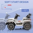 thumbnail image 4 of Riedhoff 12V Kids Ride-on Truck with Remote, Spring Suspension, 3 Speeds,LED Lights & Music - White, 4 of 9