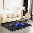 thumbnail image 2 of Erosebridal Black Blue Rose Area Rug 5x7 3D Roses Carpet Romantic Floral Decorative Rug For Men Women Wedding Valentines Day Decorations Blossom Flower Farmhouse Indoor Floor Mat, 2 of 6