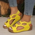 thumbnail image 2 of Pandaie Women's Orthopedic Wedge Sandals 2026 Cutout Slip on Summer Dressy Slides Comfortable Arch Support Platform Shoes for Casual Daily Walking Yellow 9, 2 of 6