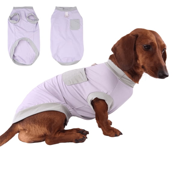 HQREA Dachshund Dog Clothes Anti-UV Cooling Vest Tank Top with Pocket Stretchy Sleeveless Summer T-Shirt for Mini Dachshund