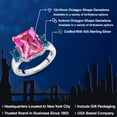 thumbnail image 2 of Gem Stone King 7.92 Ct Octagon Pink Created Sapphire London Blue Topaz 925 Sterling Silver 3-Stone Ring (Size 6), 2 of 6