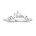 thumbnail image 2 of 925 Sterling Silver 14K White Gold 0.21CT Moissanite Simple Crown Wedding Ring, 2 of 5
