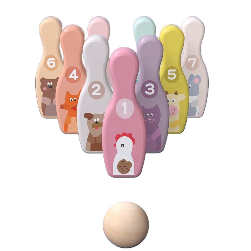 Bestope Bowling Game for Kids Colorful Animal Bowling Pins Bowling Toy