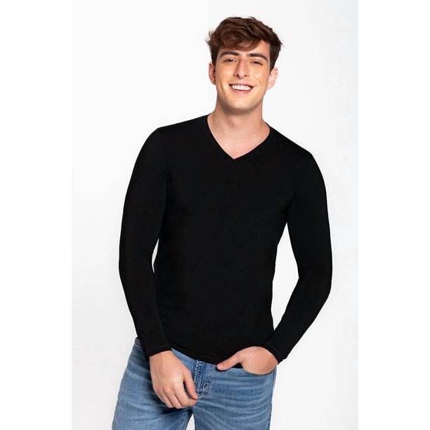Camiseta Cuello V Manga Larga Microfibra (4137) negro S Diane & Geordi Colombia 4137
