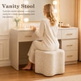 thumbnail image 3 of Casa Pura Furniture Ottoman Clover-Shaped Off-White Velvet 250 lb Capacity 15.7 in, 3 of 7