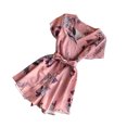 thumbnail image 4 of Mono corto para mujer, estampado floral, cuello en V, cintura alta, mameluco informal, pantalones con cordones Advancent AP001215-03B, 4 of 7
