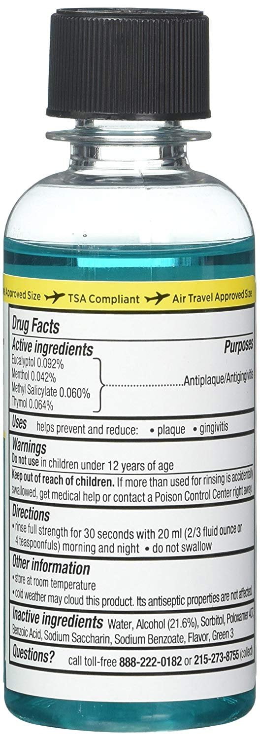Listerine Cooling Mint Antiseptic Mouthwash Help Reduce Plague 3.2oz,6-Pack