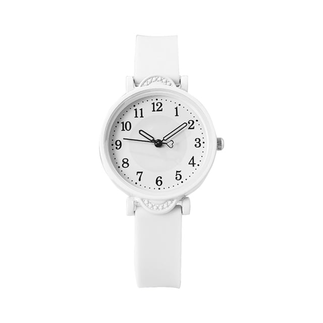 Easy Read Dial Watch Precise Timing Silicone Strap Durable Metal Material for Young People Students Both Genders