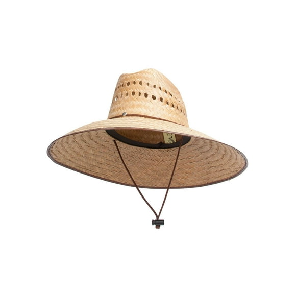 TopHeadwear Ultra 5" Chapeau de Soleil de Paille à Large Bord avec Trous de Panneau Garniture Marron - Naturel