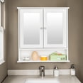 thumbnail image 3 of GZXS Bathroom Cabinet with Mirror, Wall Mounted Medicine Cabinet with Adjustable Shelf, Storage Cabinet for Kitchen, Living Room, White, 3 of 8
