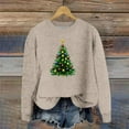 thumbnail image 4 of MELDVDIB Christmas Tree Print Sweater for Women Knit Fall Winter Long Sleeve Loose Sweater Gift Warm Crewneck Pullover Tops, 4 of 4