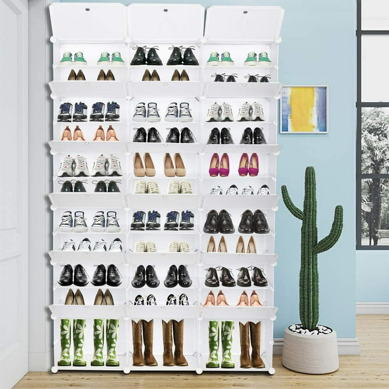  Shoe Rack Storage Organizer, Shoe Shelves 12 Tier Free Standing  Shoes Cabinet Shelf Portable, White Closet Shoe Racks With Doors Expandable  Stackable, Ideal Choice for Entryway, Hallway (72 Pairs) : Home