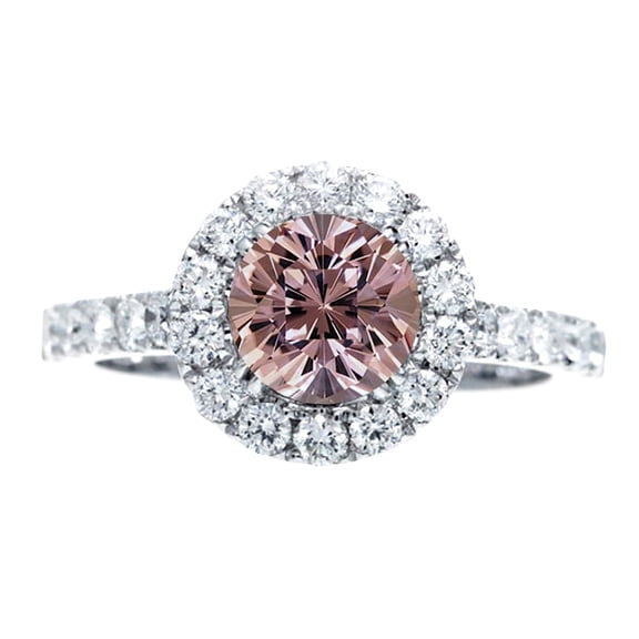 1.5 Carat Round Cut Real Morganite Engagment Ring With 18K White Gold Plating, Promise Ring, Anniversary Ring
