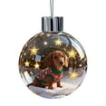 thumbnail image 2 of HYLLai Christmas Dog Snow Ornament – Glass Ball with Festive Puppy Figurine, Multiple Breeds for Pet Lovers (M), 2 of 6