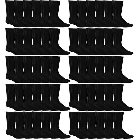 Yacht & Smith 60 Pairs Mens Wholesale Bulk Sports Crew, Athletic Case Pack Socks, by SOCKS'NBULK, Mens 10-13 (Shoe Size 7-12)