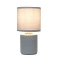 thumbnail image 3 of Simple Designs 10.04" Chic Glow Mini Floral Patterned Ceramic Table Lamp, Monochromatic Drum Shade, For Bedroom, Office, Living Room, Kids Room, Modern Home Décor, Gray, 3 of 6