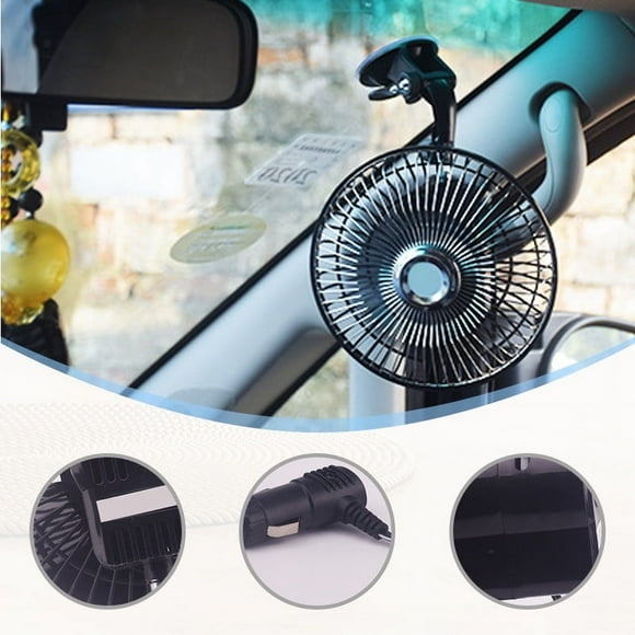 Ventilador de coche con velocidad ajustable, 12 V, para interior de coche, con fuerte viento, pequeño