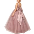 thumbnail image 4 of Pink Faux Satin for Girl Floral Wedding Guest Formal Date Night Evening Gowns Birthday Bow Tie Goddess Mesh Homecoming Dresses Girls 5 Years, 4 of 7