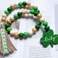 thumbnail image 6 of Vikakiooze Home Decor Under $5, St Patricks Day Wood Bead Garland-Farmhouse Beads With Green Pendant & Tassel-Saint Patricks Day Decorations For Tiered Tray,Fireplace,Living Room, 6 of 8