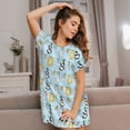 thumbnail image 3 of Disketp Cartoon Cat for Womens Short Sleeve Sleepshirt Scoopneck Cute Nightdress Comfy Nightgown, 3 of 6