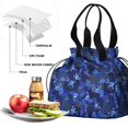 thumbnail image 4 of Pioneer Flower Floral Print Pattern Drawstring Lunch Bag Women - Drawstring Lunch Bag Insulated for Work Office - Stain-Resistant Large Lunchbags for Women with Multi-Pockets, 4 of 6