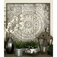 thumbnail image 3 of DecMode Gray Metal Embossed Floral Wall Decor with Gray Backing, 3 of 14