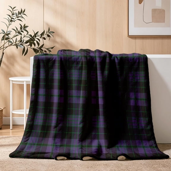 Scottish Tartan Blanket, Clergy Green Tartan Ultra-Soft Plush Throw Blanket for Bed or Couch, Cozy Bedding Living Room Home Dorm Decor, Suitable for All Four Seasons Inches 50" x 60"