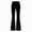 Black, variant on Velour Flared Pants for Women, High Rise Elastic Waist Slim Fit, Fall Vintage Cozy Party Elegant Bell Bottom S-3XL