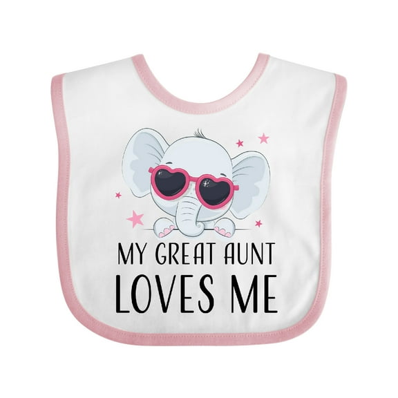 Inktastic Elephant My Great Aunt Loves Me Boys or Girls Baby Bib