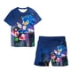 thumbnail image 3 of Camiseta de dibujos animados japoneses de Sonic, camiseta para niños, camiseta y pantalones cortos, conjunto de dos piezas, camiseta linda de dibujos animados de verano para niño + pantalones de playa, 3 of 5
