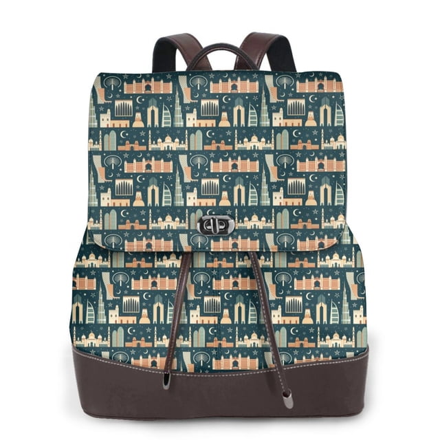 Disketp UAE Travel1 1 Mochila de Cuero para Mujer, Bolso de Espalda Antirrobo con Estilo para Viaje, Trabajo y Uso Diario