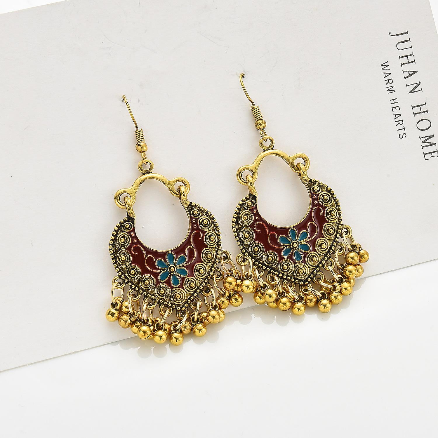Bohemian Fashion Earrings National Style Retro Earrings Gypsy Dangle Earrings Ladies Jewelry Vintage Gold