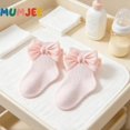 thumbnail image 4 of Miaouyo Toddler Baby Girl Crew Socks Soft Breathable Lace Ruffle Bow Princess Socks, 4 of 7