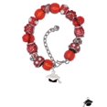 thumbnail image 2 of Delight Jewelry Silvertone 3-D Graduation Hat with 2020 Red Paw Print Bead Bracelet, 7"+2", 2 of 4