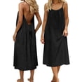 thumbnail image 3 of Women's Lightweight Summer Sleeveless Backless Casual Dress Relaxed Fit Flowy Maxi,Black,M, 3 of 6