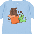 thumbnail image 4 of Inktastic Dino With Chocolate Bar Boys or Girls Long Sleeve Toddler T-Shirt, 4 of 5