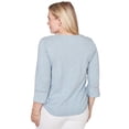 thumbnail image 2 of Alfred Dunner Womens Petite Center Scroll Embroidered Side Tie Top, 2 of 4