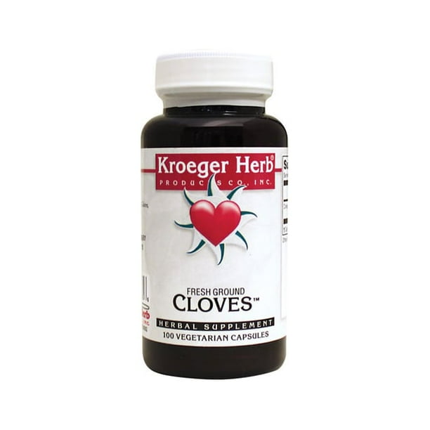 Fresh Ground Cloves, 100 Vegetarian Capsules, Kroeger Herb Co