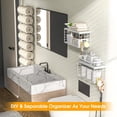 thumbnail image 3 of Towel Racks for Bathroom,Towel Rack Wall Mounted, 6 Tier Rolled Or Folded Towel Holder with Floating Shelves, Bathroom Towel Holder for Bath, Hand Towels,Metal,Full White, 3 of 7