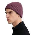 thumbnail image 4 of Women's Waffle Knit Beanie, Solid Color Rolled Brim Slouchy Hat, Thickened Winter Warm Cuffed Hat for Outdoor, Casual Daily Wear and Gift Hot Pink, 4 of 7