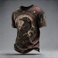 thumbnail image 2 of CONZONE Mens Viking T-Shirts Short Sleeve T Shirts for Men Crew Neck Norse Mythology Graphic Y2K Casual Summer Tee Tops, 2 of 3