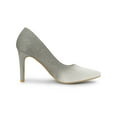 thumbnail image 4 of BLISSFUL STEP Women's Dress Shoes Glitter Pointed Toe Stiletto Heels Slip On Dress Pumps Grey 8.5, 4 of 8