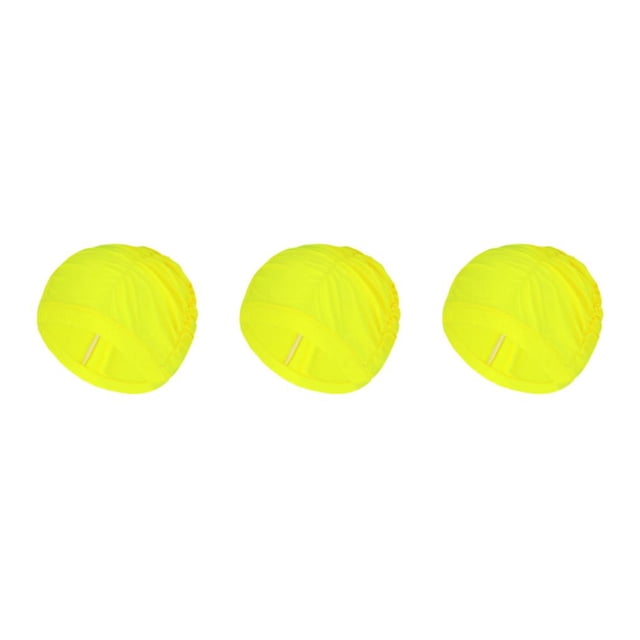 maskred Lightweight And Adjustable Stay Comfortable In Women'sSwimming Cap Fabric Bathing Cap Waterproof yellow 3Set