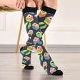 thumbnail image 5 of FORMRS Womens Knee High Socks Casual Long Thick Travel Daily Wear, 2 Pairs, Green Cubes, 5 of 6