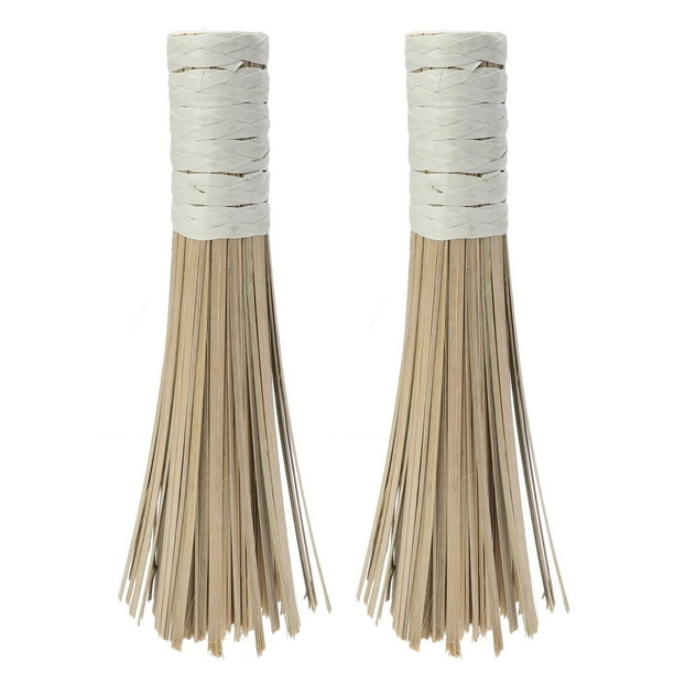 2pcs bambú olla cepillo olla pastizo pincel de limpieza brocha cepillo de bambú