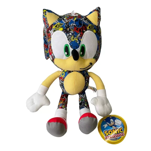 Extra Large Sonic The Hedgehog Sticker Bomb Plush Toy  18 inch