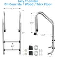 thumbnail image 2 of Emorefun Stainless Steel 2-Step Swimming Pool Ladder In-Ground W/ Anti-Slip Step Outdoor, 2 of 5